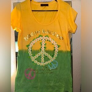 NWOT Paco Chicano By Christian Audigier Peace Signs T-Shirt LRG